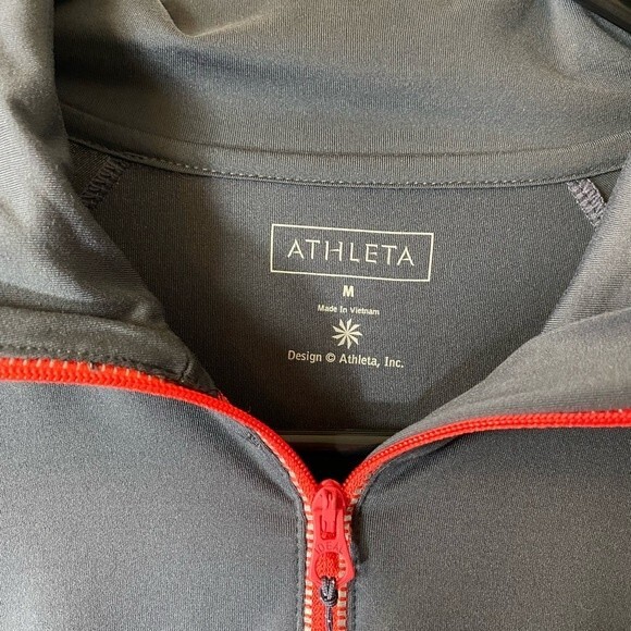 ATHLETA Malibu Half Zip Active Hike Jacket Pullover in Grey/Red Sz Medium - Picture 2 of 14